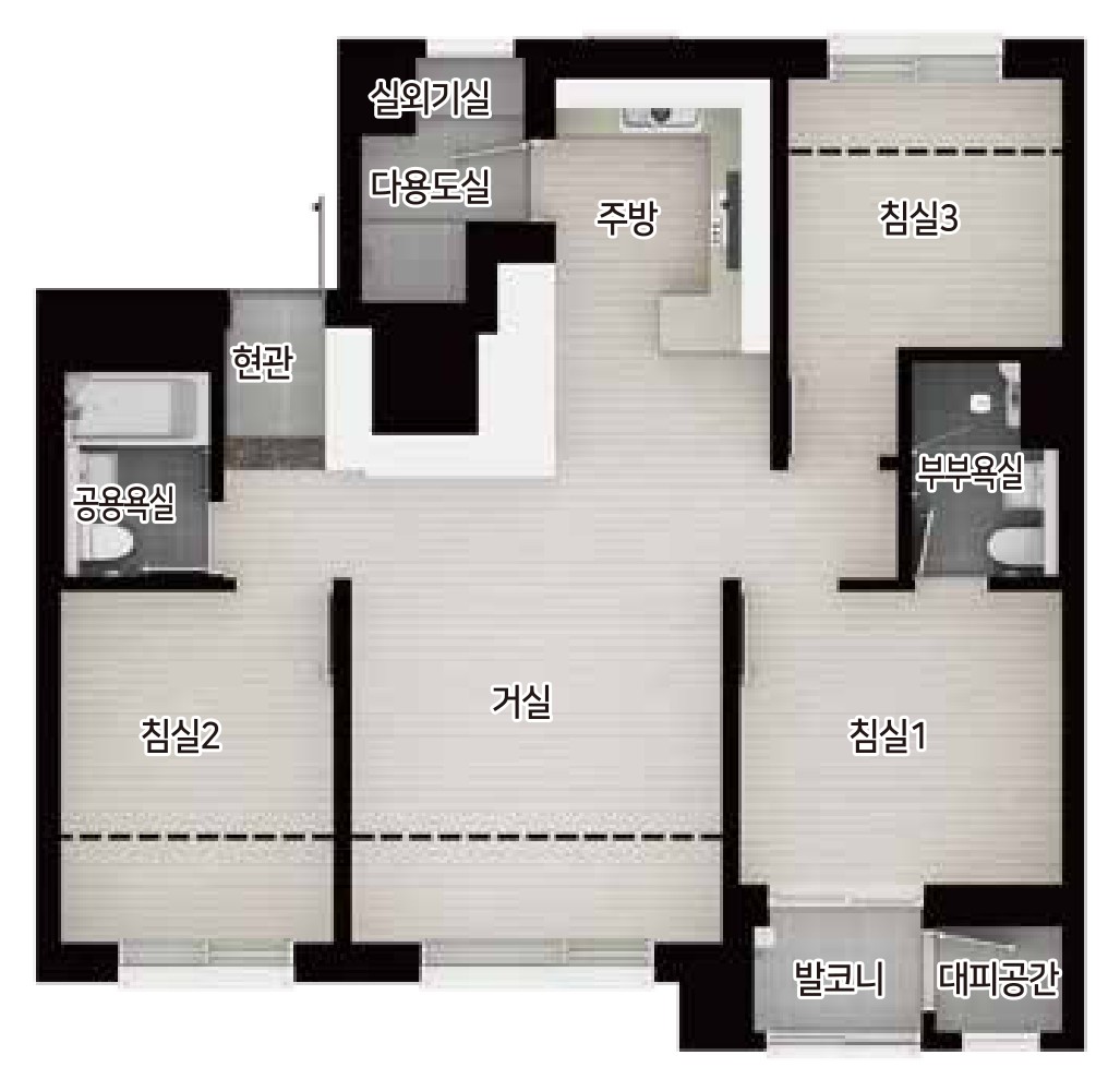 중앙하이츠 갈산역 센트럴 아파트 59 평면도